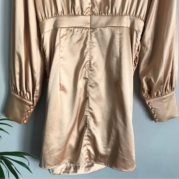 5 for $25! 💕 Mock Golden Neck Lantern Sleeve Ruched Dress ❤️‍🔥 - Picture 11 of 13